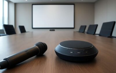 Elevate events with conference microphone and speaker for crystal-clear sound.