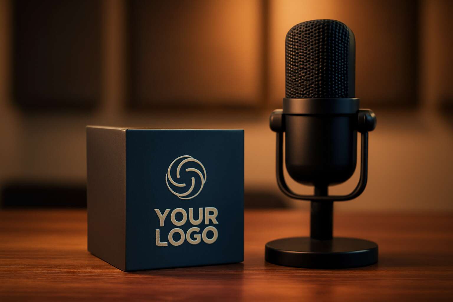 Elevate your audio branding with the microphone branding cube and ...