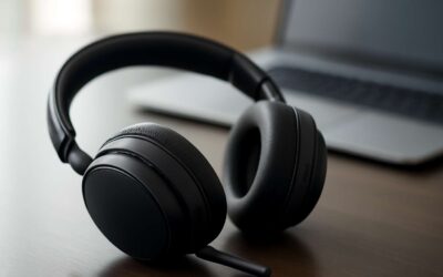 Elevate calls and music with wireless noise cancelling headphones with microphone.